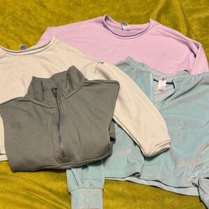 3pk Girls 7/8 Yogalicious Crop Sweatshirt and 1 Danskin 7/8 Athletic Top
